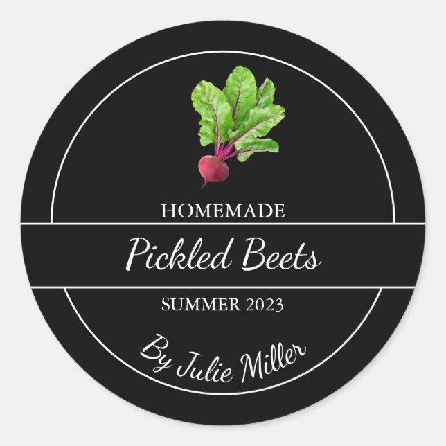 Etiqueta sencilla de remolachas caseras (Anverso)
