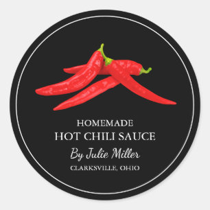 Etiqueta sencilla de salsa de chile caliente caser