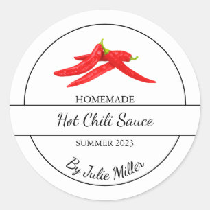 Etiqueta sencilla de salsa de chile caliente caser
