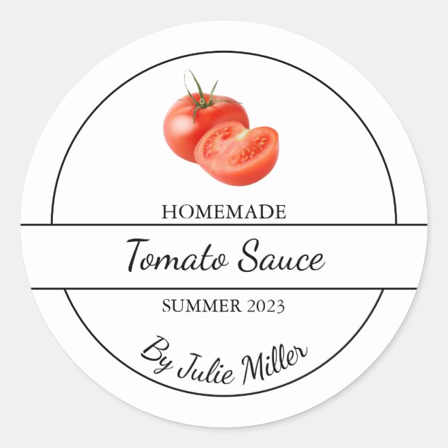 Etiqueta sencilla de salsa de tomate casera (Anverso)