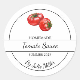 Etiqueta sencilla de salsa de tomate casera