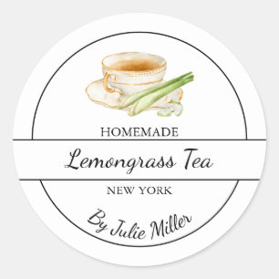 Etiqueta sencilla de té casera de Lemongrass