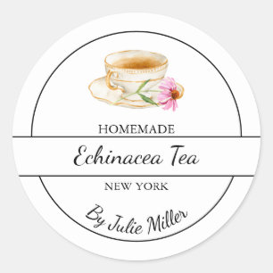 Etiqueta sencilla de té de ecinacea casera