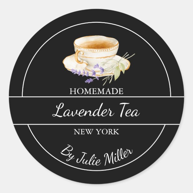 Etiqueta sencilla de té de lavanda casera (Anverso)