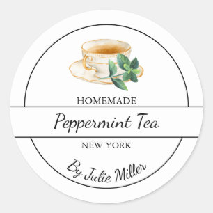 Etiqueta sencilla de té de menta casera