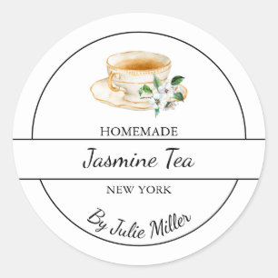 Etiqueta sencilla de té jazmín casero
