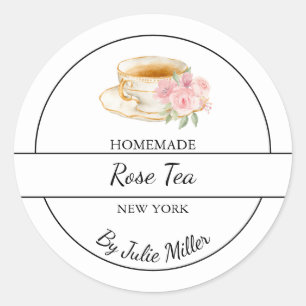 Etiqueta sencilla de té Rosa casera