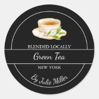 Etiqueta sencilla de té verde casero