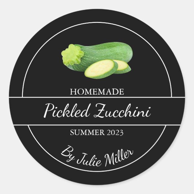 Etiqueta sencilla de Zucchini casera (Anverso)