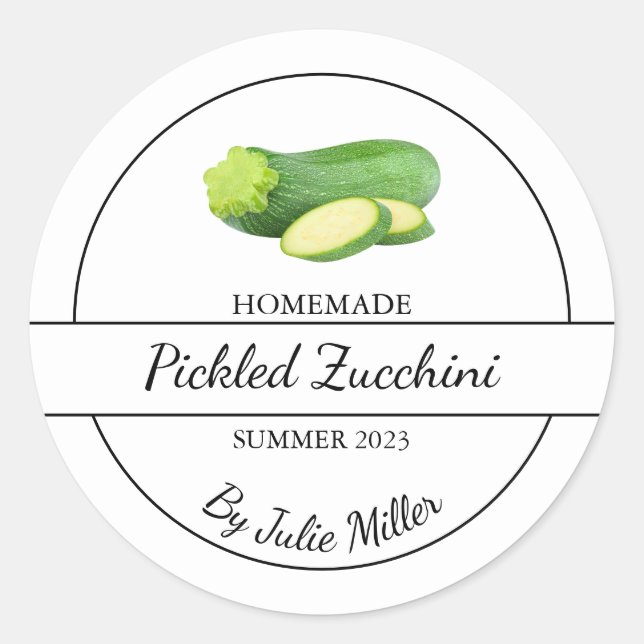 Etiqueta sencilla de Zucchini casera (Anverso)