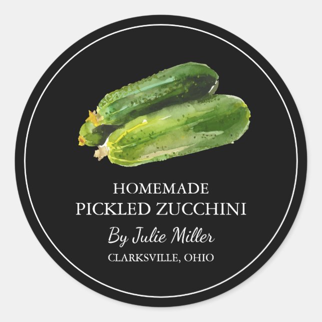 Etiqueta sencilla de Zucchini casera (Anverso)