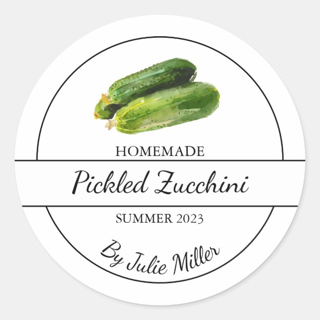 Etiqueta sencilla de Zucchini casera (Anverso)