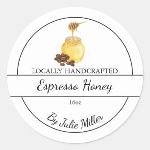 Etiqueta sencilla para la miel de espresso casero