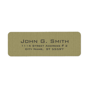 Etiqueta Sencilla textura de Burlap de Linen Beige Limpio