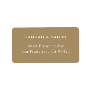 Etiqueta Sencilla y elegante dirección de retorno de oro y 