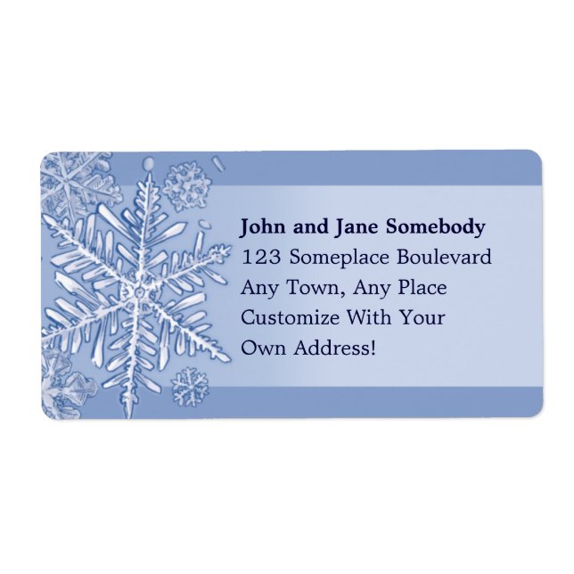 Etiqueta Sencillamente Copos de nieve Personalizable Etique (Frente)