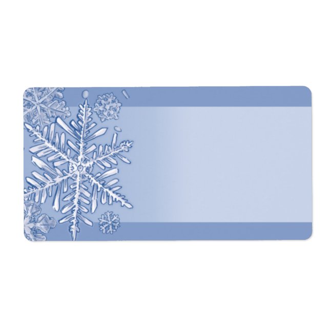 Etiqueta Sencillamente Snowflakes Blank Shipping Labels (Frente)
