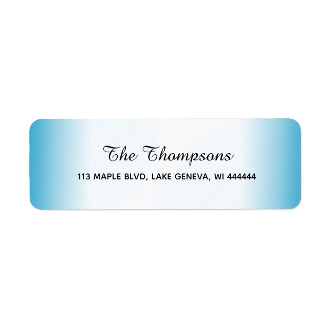 Etiqueta Sencillo degradado azul elegante (Frente)