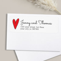 Sencillo Elegante Blanco Boho Corazón Rojo Boda