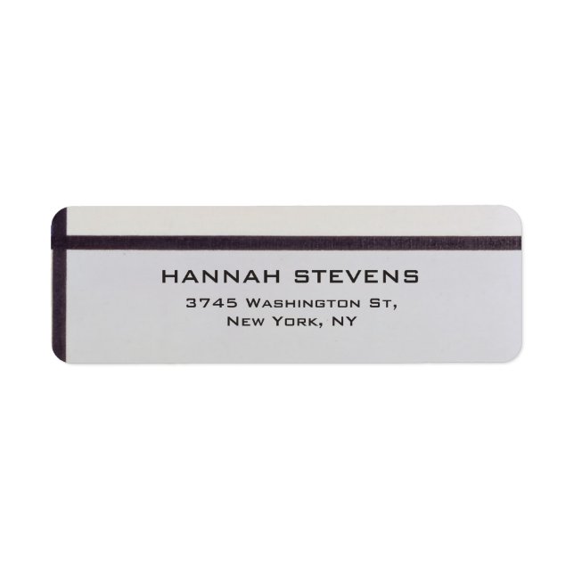 Etiqueta Sencillo Gris Elegante Moderno (Frente)