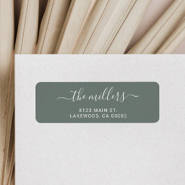 Etiqueta Sencillo moderno familiar manuscrito verde