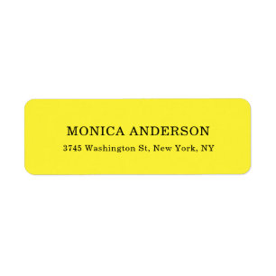 Etiqueta Sencillo Moderno Plano Profesional Amarillo