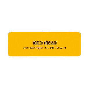 Etiqueta Sencillo Moderno Plano Profesional Ámbar Amarillo