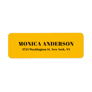 Etiqueta Sencillo Moderno Plano Profesional Ámbar Amarillo