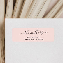 Sencillo Moderno Rosa Rubor Manuscrito Familia