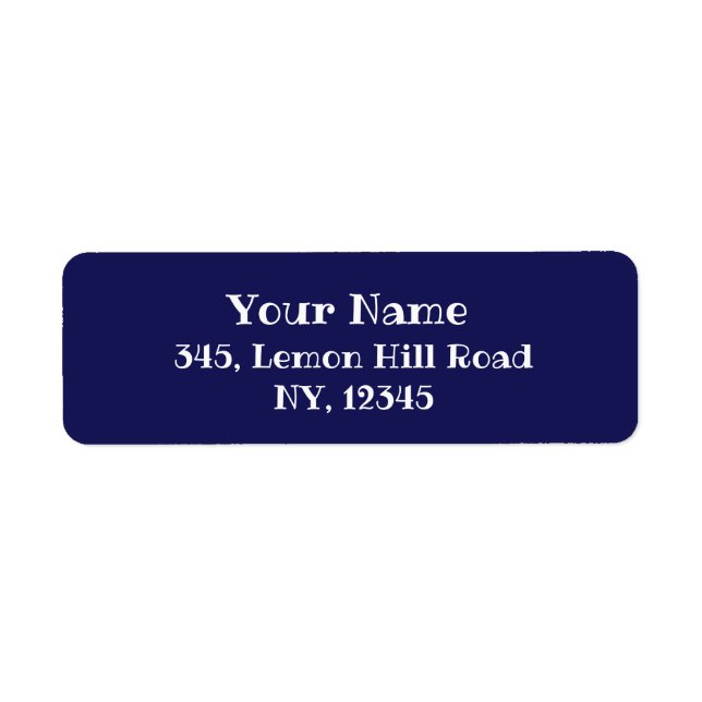 Etiqueta Sencillo y elegante azul marino sólido (Frente)
