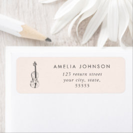 Etiqueta Sencillo y elegante músico de violín Rubor Pink