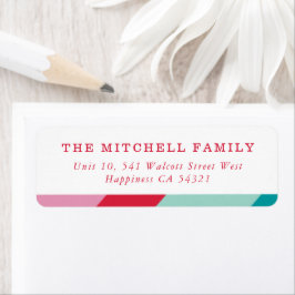 Etiqueta SENDER rosa rojo geométrico mínimo moderno