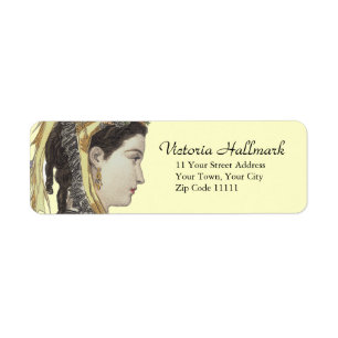 Etiqueta Señora hermosa del Victorian en perfil