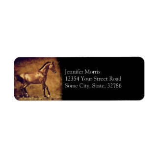 Etiqueta Sepia Toned Rustic Horse Art