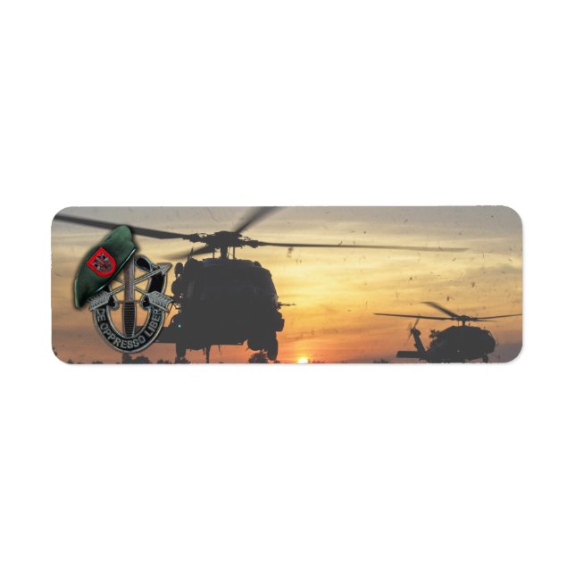 Etiqueta Séptima fuerza especial boinas verdes eglin afb (Frente)