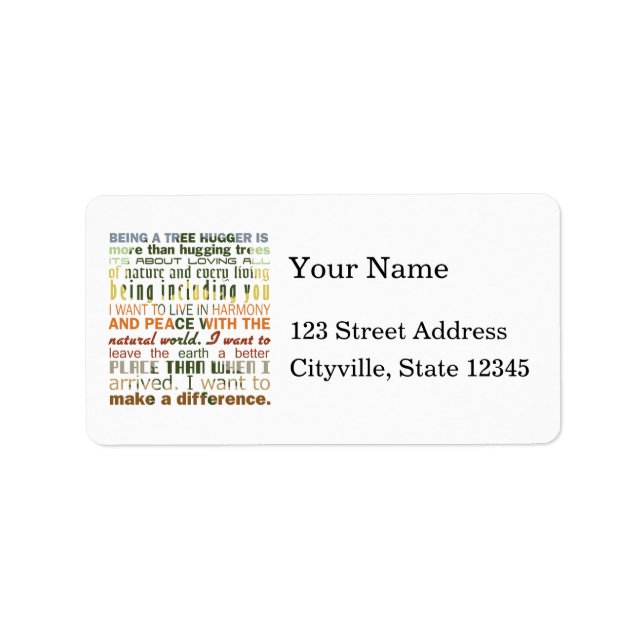 Etiqueta Ser un abrumador de árboles (Frente)