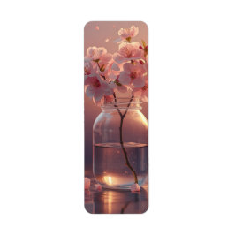 Etiqueta Serenidad de Flor de Cerezo – Elegante Rama de Sak