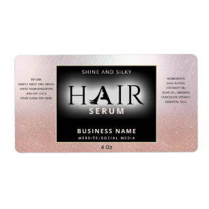 Etiqueta sérica de PELO oscuro rosa profesional