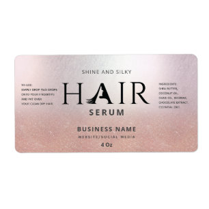 Etiqueta sérica de PELO oscuro rosa profesional
