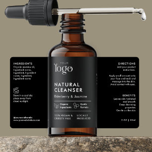 Etiqueta Serum de Logo Minimalista 2OZ Gotero Botella Cosmo