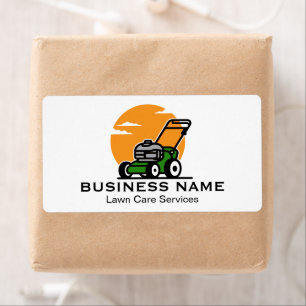 Etiqueta Servicio de Corte de Césped Verde Naranja