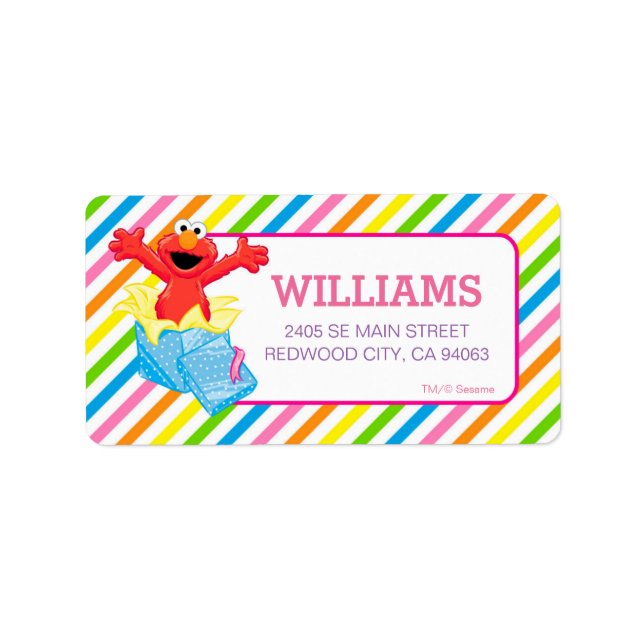 Etiqueta Sesame Street | Elmo Girls Rainbow Striped (Frente)