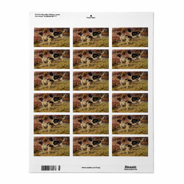 Etiqueta Setters de Edmund Henry Osthaus (Hoja Entera)