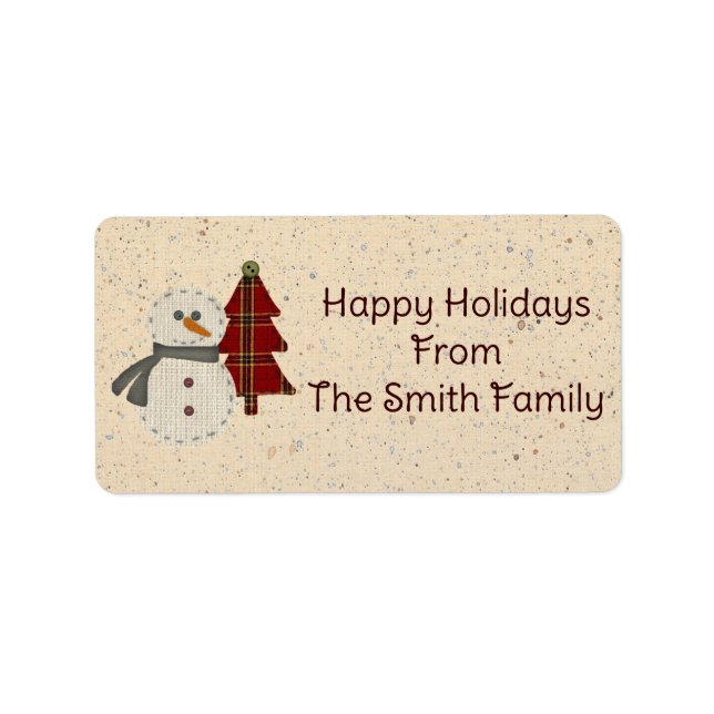 Etiqueta Sew Christmas Snowman Label (Frente)
