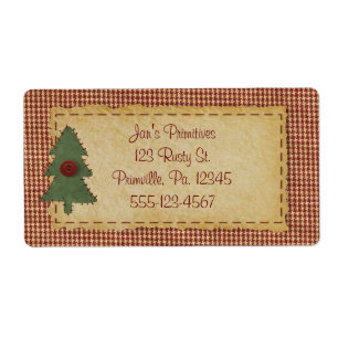 Etiqueta Sew Christmas Tree Holiday Business Label