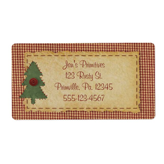 Etiqueta Sew Christmas Tree Holiday Business Label (Frente)