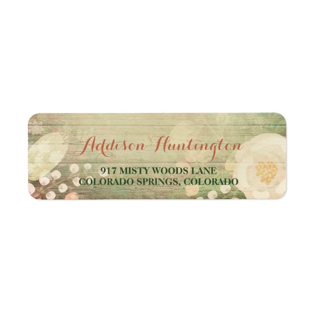 Etiqueta Shabby Chic Florals (Frente)