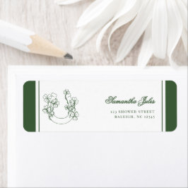 Etiqueta Shamrock Horseshoe Bridal Shower Return Address