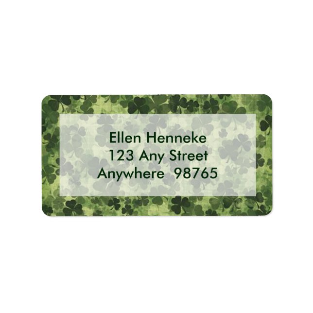 Etiqueta Shamrock Meadow (Frente)