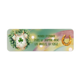 Etiqueta Shamrock y Baby Shower arcoiris con encanto